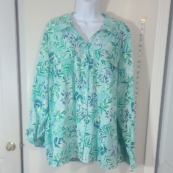 Kim Rogers Tops - Floral‎ Green Women's Top